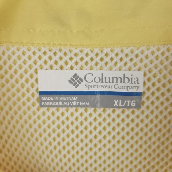 Columbia PFG Omni-Shade Shirt Men XL Yellow Vented Fishing Button-Down - Picture 8 of 14